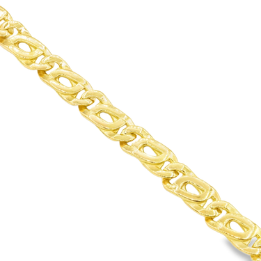18K Solid Yellow Gold Mens Fancy Bracelet 6 mm